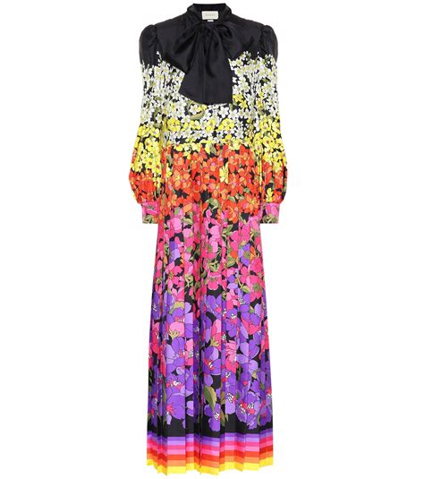 gucci silk floral maxi dress.